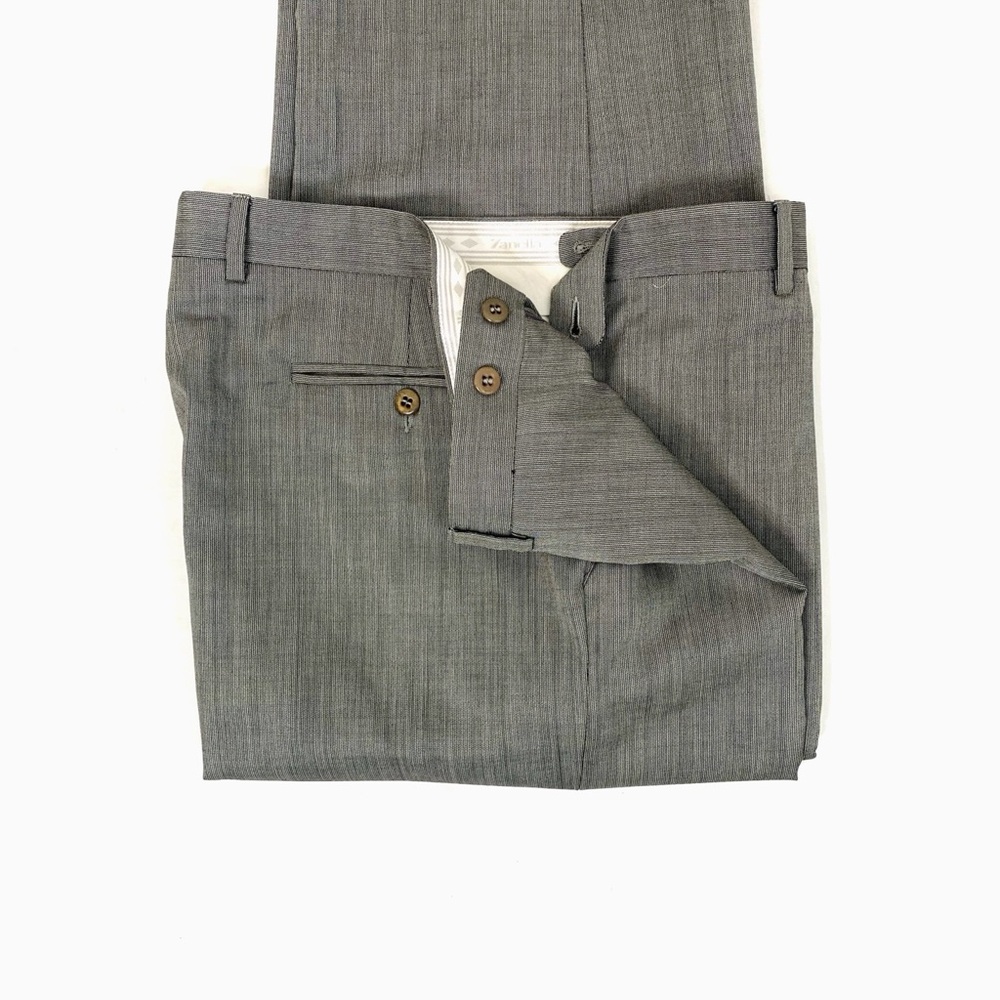Zanella Textured Stripe Slacks | Flat Front | 38